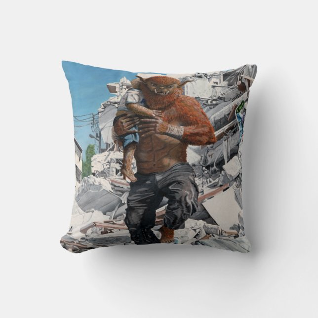 Héroe del oso bugache rescata Cojín decorativo de  (Anverso)