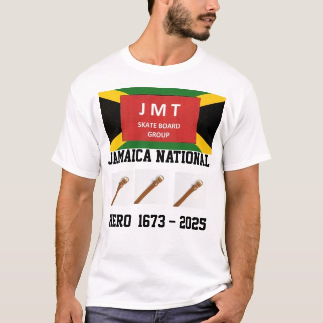 HÉROE NACIONAL DE JAMAICA. Camiseta oscura básica (Anverso)