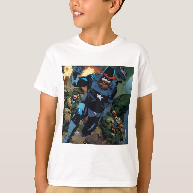 Héroes de Marvel reúnen camiseta de niños" (Anverso)