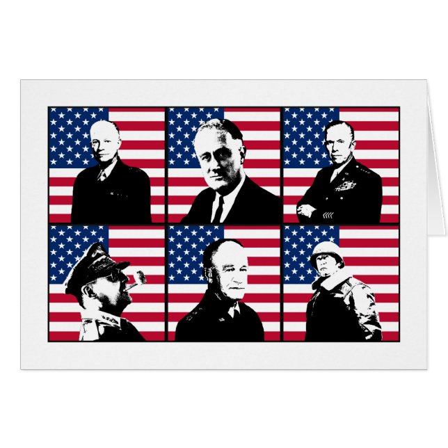 Héroes WW2 y la bandera americana (Anverso (Horizontal))