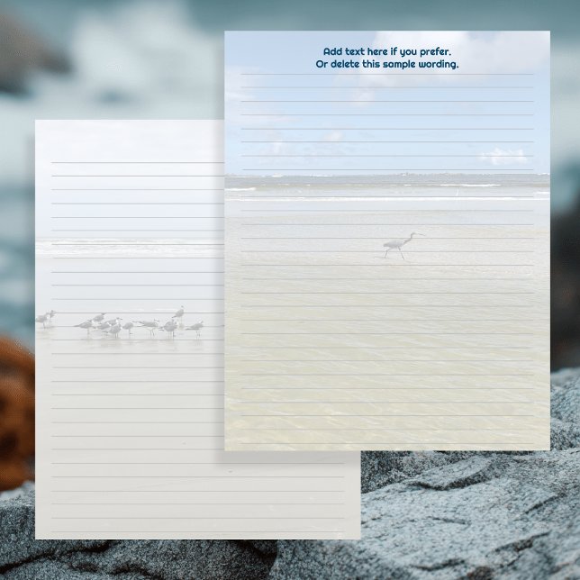 Heron and Shore Birds Lined Flyer Paper (Subido por el creador)