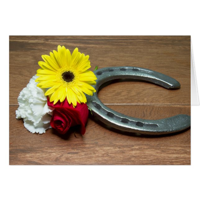 Herradura en la madera con tres flores de la tripl (Anverso (Horizontal))