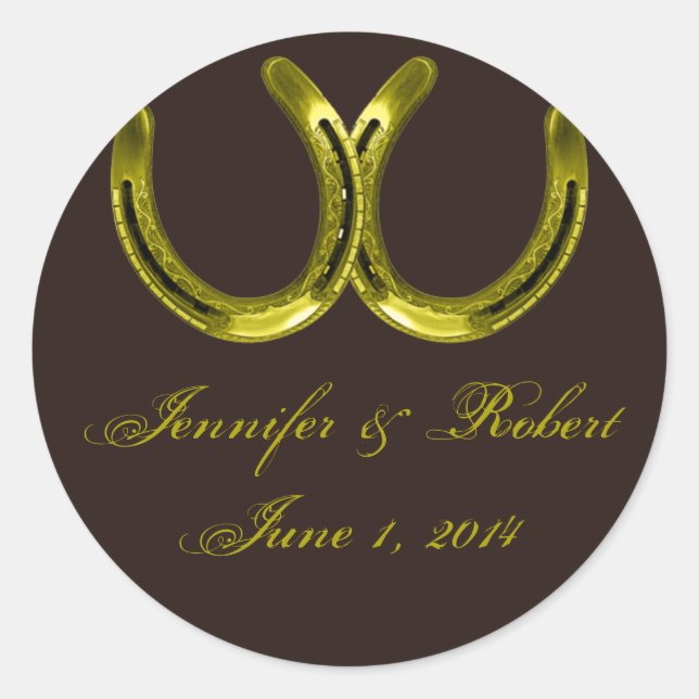 Herraduras doradas en el Sello para sobres marrón (Anverso)