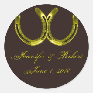 Herraduras doradas en el Sello para sobres marrón