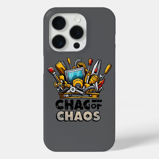 Herramienta Papá iPhone 15 Pro Funda Funny Chaos K (Reverso )
