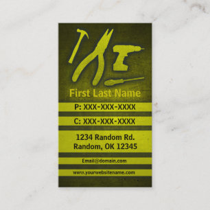 Herramientas amarillas barnizan tarjetas de person