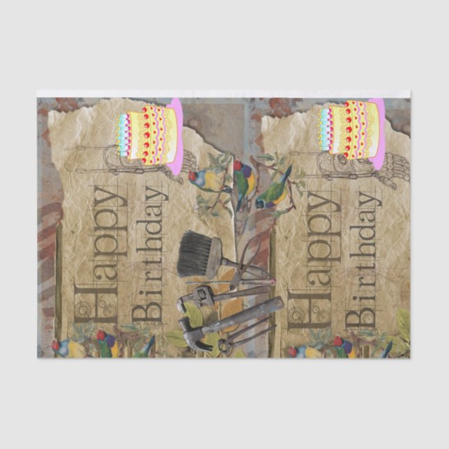 Herramientas de construcción de Papel Tejido Feliz (Anverso)