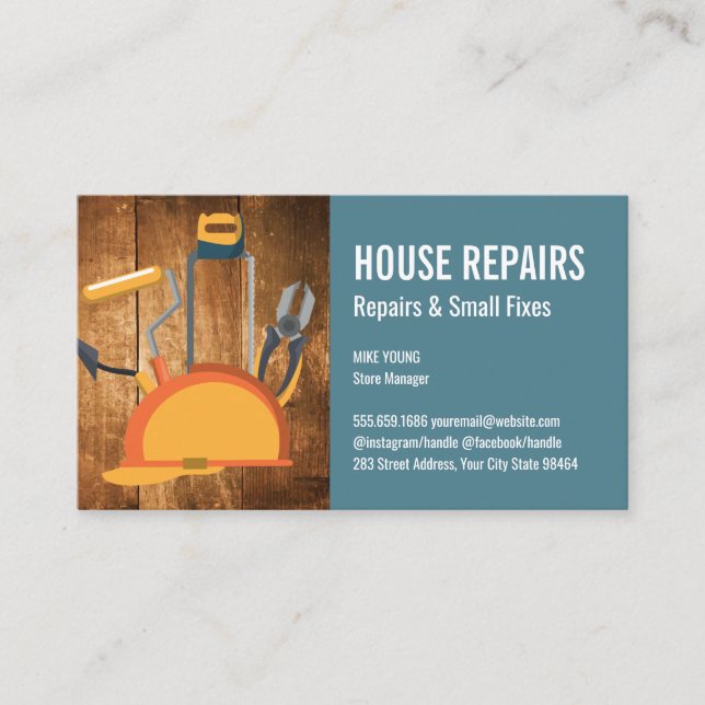 Herramientas de Gorra duro | Tarjeta de cita de la (Anverso)