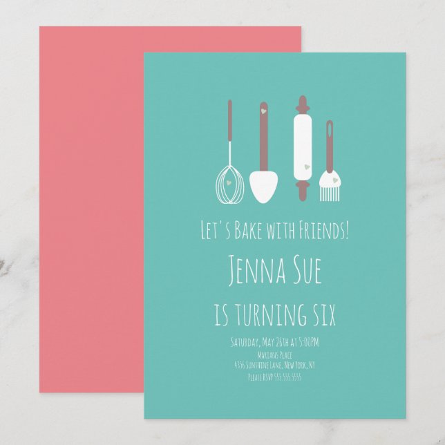 Herramientas de invitación para fiesta de cumpleañ (Anverso / Reverso)