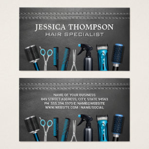 Herramientas de peluquería   Cuero con título