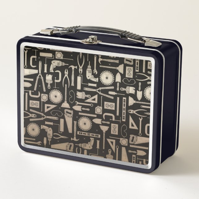 Herramientas de taller sobre negro y oro (Anverso)