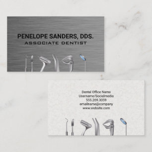 Herramientas dentales   Tarjeta de visita metálica