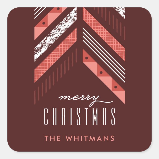 Herringbone Band Holiday Pegatina - Maraschino (Anverso)