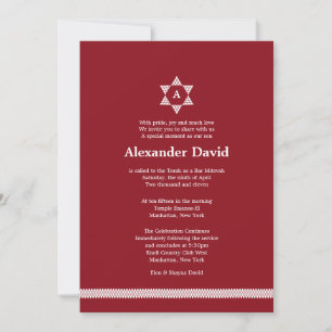 Herringbone Star Bar Mitzvah Invitación