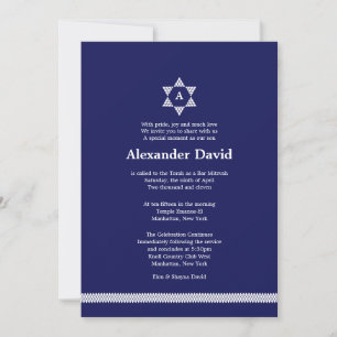 Herringbone Star Bar Mitzvah Invitación