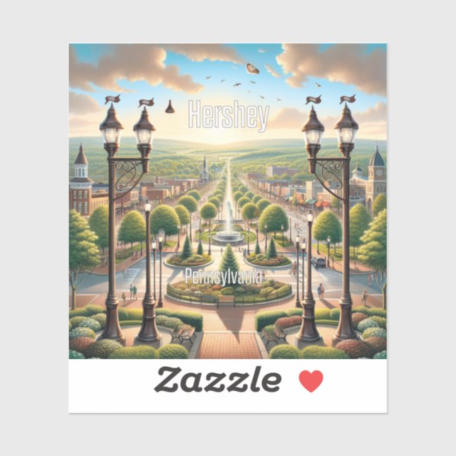 Hershey Pennsylvania 3 Inch Vinyl Pegatina (Hoja)