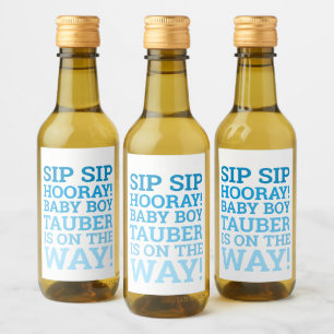 Hervidad de Sip Azul Personalizada Hooray Baby Boy