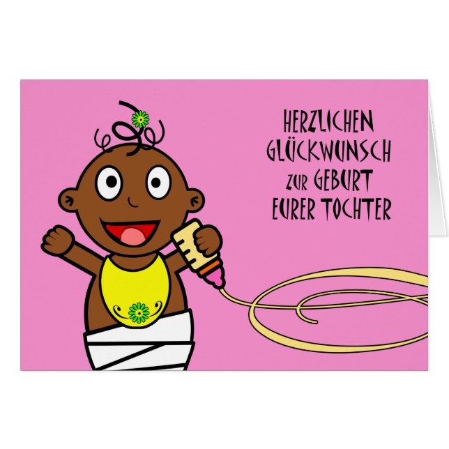 Herzlichen Glückwunsch zur Geburt Eurer Tochter (Anverso (Horizontal))