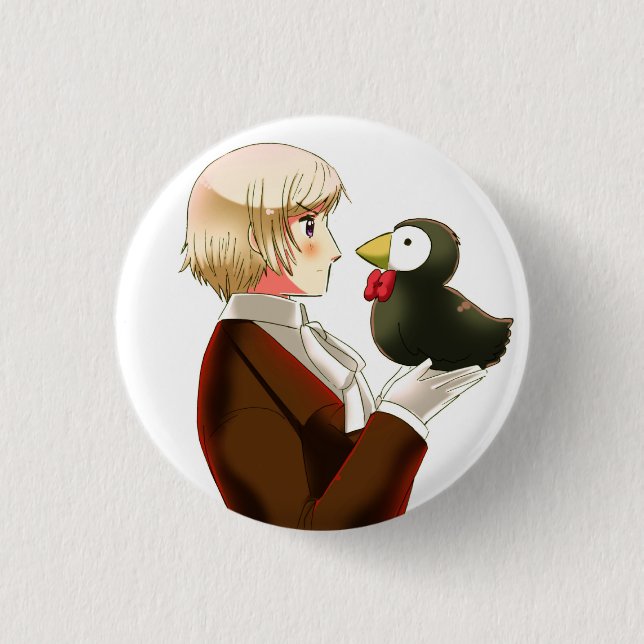 Hetalia Islandia y botón del Sr. Puffin (Anverso)