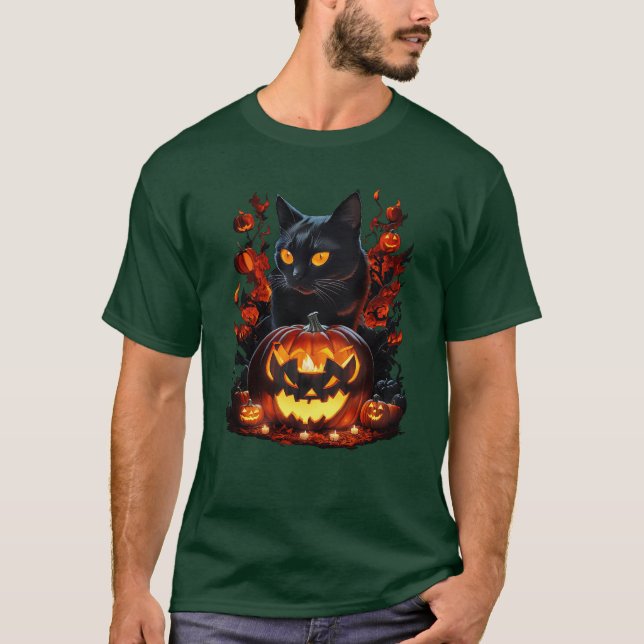 Hex, la camiseta de gato negro de Halloween (Anverso)