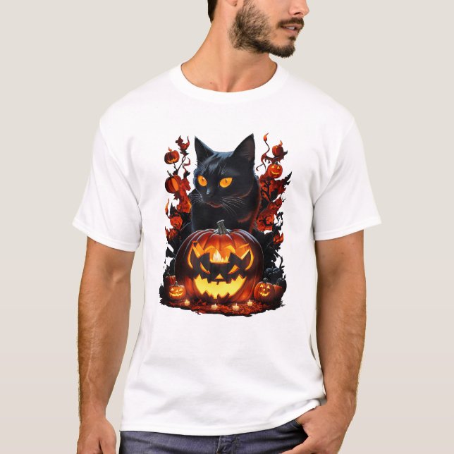 Hex, la camiseta de gato negro de Halloween (Anverso)