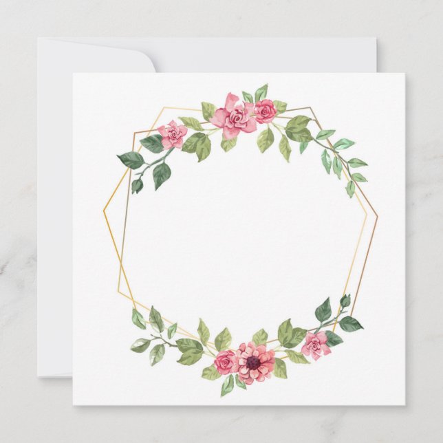 Hexagon with flowers and leaves (Anverso)