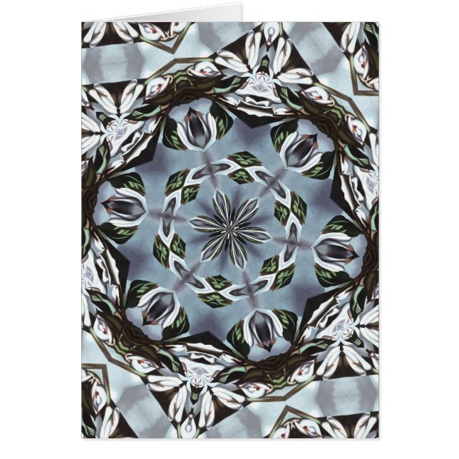 Hexágono de hojas de la selva y flores tropicales (Frente)