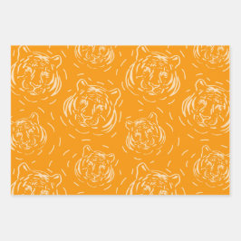 Hey ahí Patrón Tiger trío envolver hojas de papel