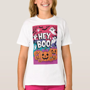 ¡Hey Boo! Camiseta de Halloween fantasma para Chic