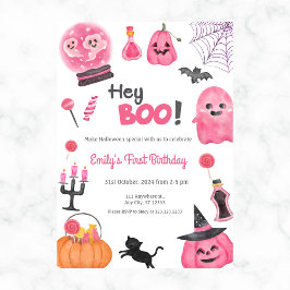 Hey Boo Diversión Cute Invitación de la Primera Fi