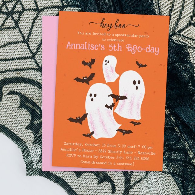 Hey Boo Halloween Party Invitación - Fantasmas ama (Subido por el creador)