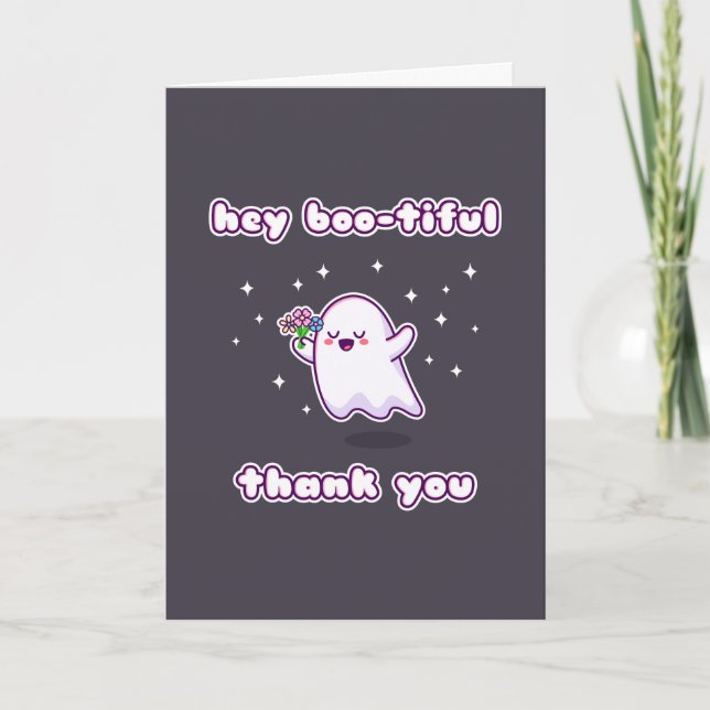 Hey Boo-tiful Tarjeta De Gracias Pun (Anverso)