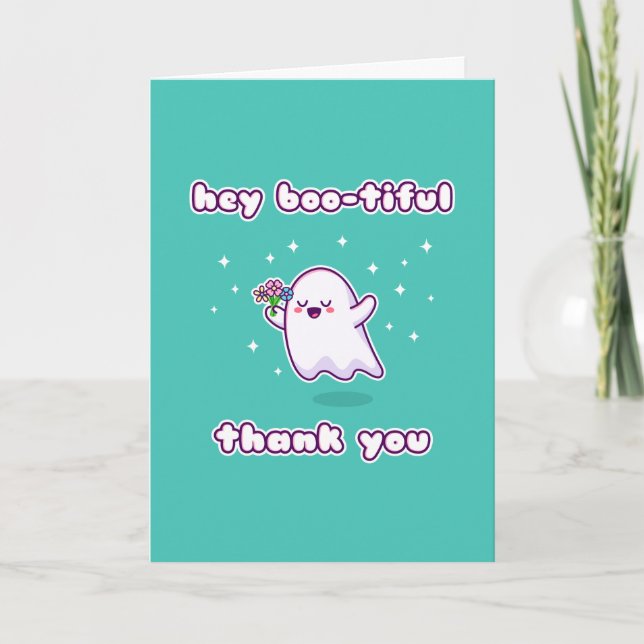 Hey Boo-tiful Tarjeta De Gracias Pun (Anverso)