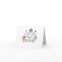 Hey Chica Eres suficiente - tarjeta en blanco