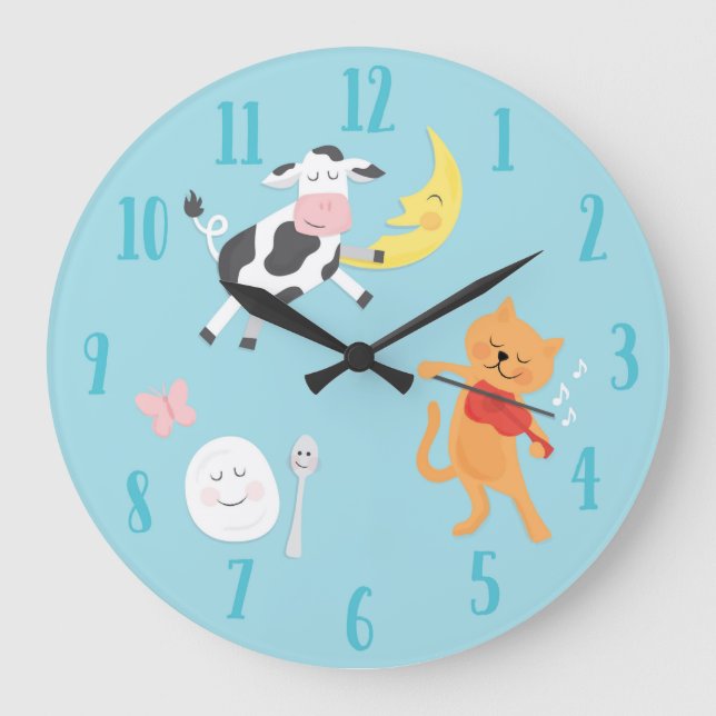 Hey Diddle Diddle Nursery Rhyme Reloj de niños (Anverso)