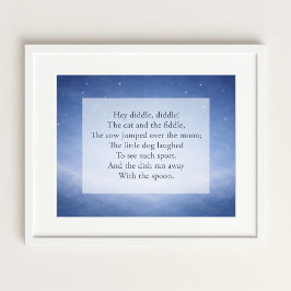 Hey Diddle Diddle Rima Infantil Impresión del ciel