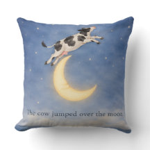 Hey Diddle Diddle Vaca Sobre la Luna Almohada