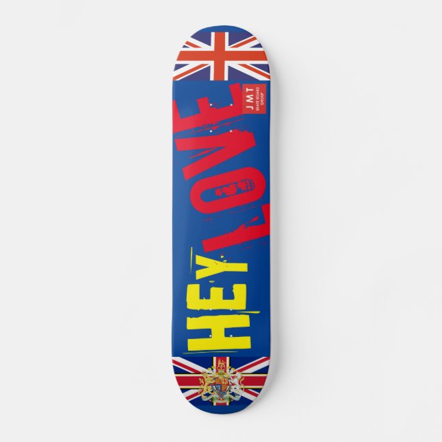 HEY LOVE OFICIAL UK Skateboard (Anverso)