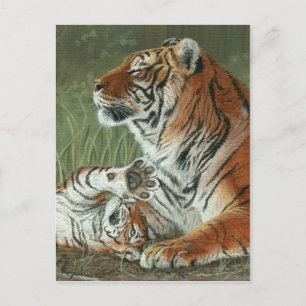 Hey Mamá Despierta! Cachorro tigre y postal madre