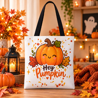Hey Pumpkin Bolsa de mano para Halloween
