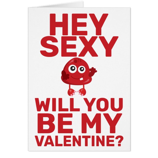 Hey Sexy Naughty Cheeky Monster Cute Red Valentine (Frente)