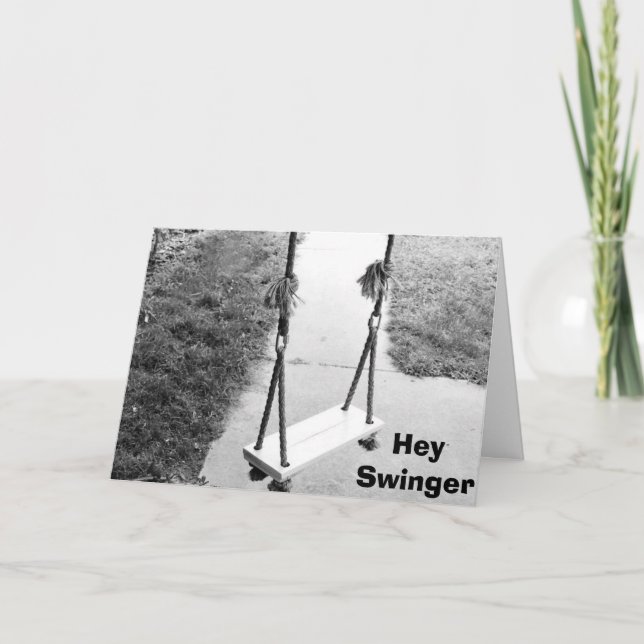 "HEY SWINGER" GRAN TARJETA DE CUMPLEAÑOS (Anverso)