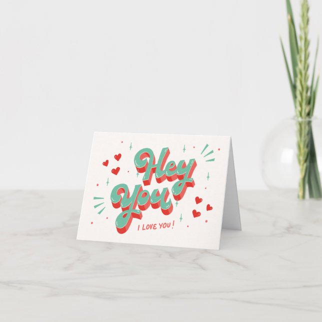 Hey Tú Te Amo Tarjeta del Día de San Valentín (Anverso)