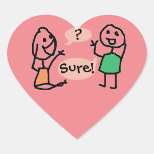 Hey Wanna Heart Pegatina de RoseWrites