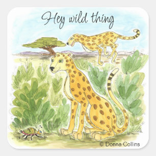 Hey Wild Thing Cheetah Pegatina