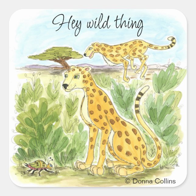 Hey Wild Thing Cheetah Pegatina (Anverso)