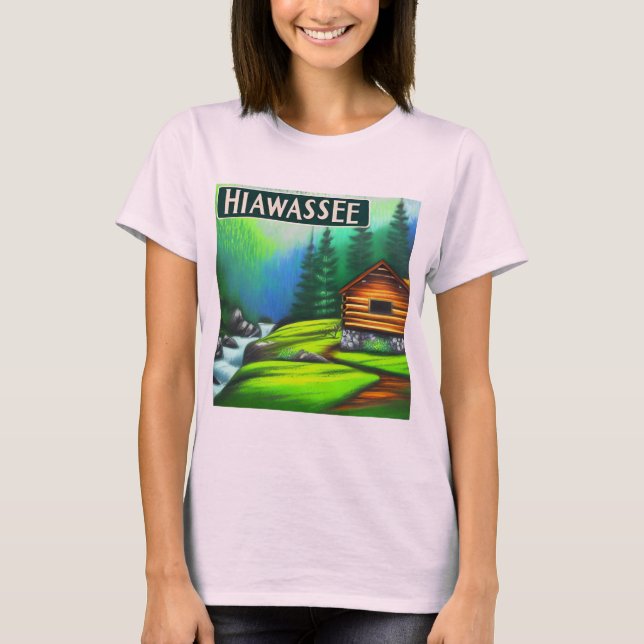 Hiawassee, camiseta de la cabina de montaña GA (Anverso)