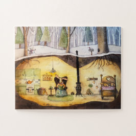 Hibernación de conejito 11x14 rompecabezas (30 tro