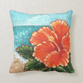 "Hibisco por Cojín decorativo de la playa"