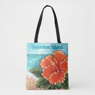 "Hibisco por la bolsa de asas de encargo de la